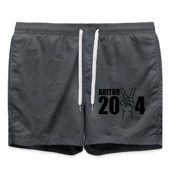 Abitur 2024 - Badeshorts - Anthrazit - Vorne - AI Model Male 185 light (185cm)