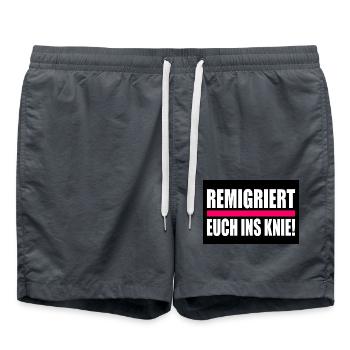 remigriert euch ins knie - Badeshorts - Anthrazit - Vorne - AI Model Male 185 light (185cm)