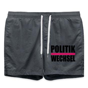 politikwechsel - Badeshorts - Anthrazit - Vorne - AI Model Male 185 light (185cm)