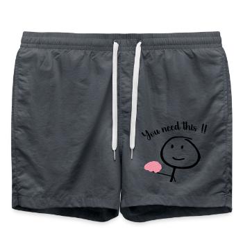 you need this - funny and humor design - Swim Trunks - anthracite - Front - AI Model Male 185 light (185cm)