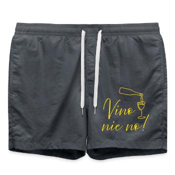 To Vino I never say no wine wine lover - Swim Trunks - anthracite - Front - AI Model Male 185 light (185cm)