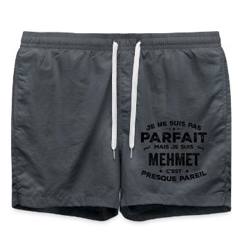 Mehmet – A Funny and Proud First Name, Legend - Swim Trunks - anthracite - Front - AI Model Male 185 light (185cm)