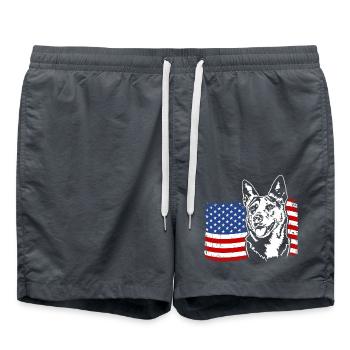 Australian Cattle Dog US America Flag Wilsigns - Swim Trunks - anthracite - Front - AI Model Male 185 light (185cm)