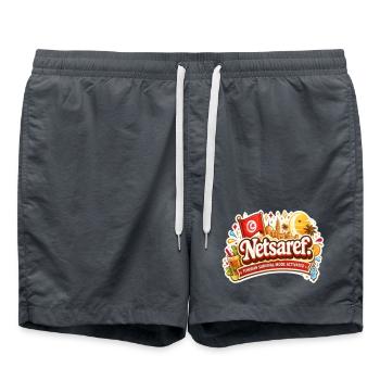 Netsaref – Lustiges tunesisches Überlebensmodus-Design - Badeshorts - Anthrazit - Vorne - AI Model Male 185 light (185cm)