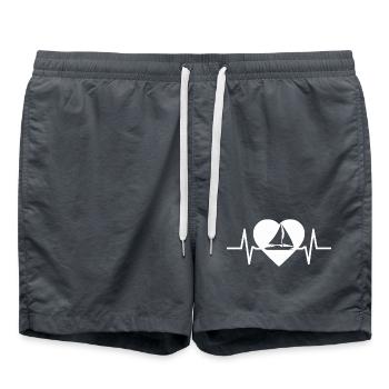 Sailboat Sailing with a heartbeat Sailing fans - Swim Trunks - anthracite - Front - AI Model Male 185 light (185cm)