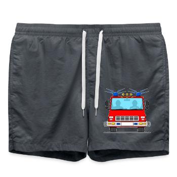Fire engine without lettering - Swim Trunks - anthracite - Front - AI Model Male 185 light (185cm)