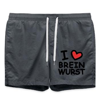 I Love Breinwurst - Badeshorts - Anthrazit - Vorne - AI Model Male 185 light (185cm)