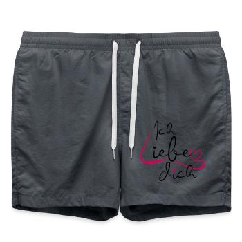 Je t’aime Écriture - Short de bain - charbon - Devant - AI Model Male 185 light (185cm)