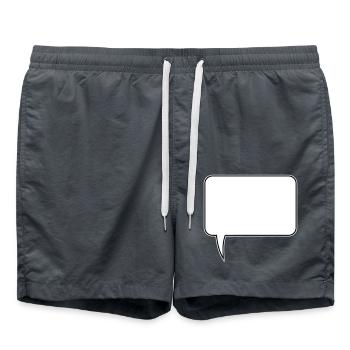 Conception rectangulaire de bulle de dialogue - Short de bain - charbon - Devant - AI Model Male 185 light (185cm)