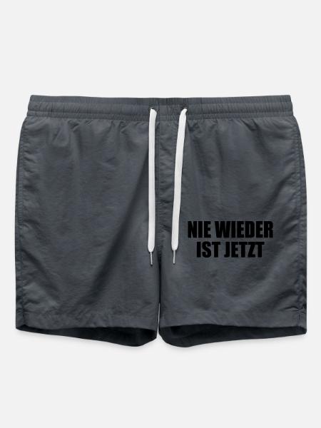 Nie wieder ist jetzt - Badeshorts - Anthrazit