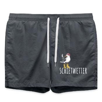 Möwe - Schietwetter - Nordsee - Geschenk - Badeshorts - Anthrazit - Vorne - AI Model Male 185 light (185cm)