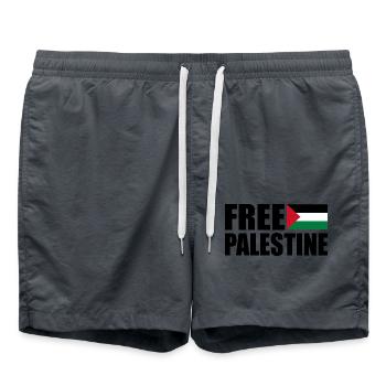 Free palestine - Badeshorts - Anthrazit - Vorne - AI Model Male 185 light (185cm)