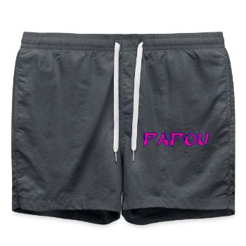 PAPOU. PAPA. FÊTE DES PÈRES. BONNE FÊTE PAPA - Short de bain - charbon - Devant - AI Model Male 185 light (185cm)