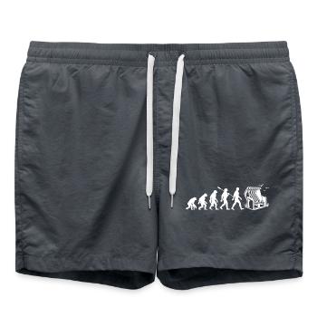 Evolution - Strandkorb - Urlaub - Meer - Möwen - Badeshorts - Anthrazit - Vorne - AI Model Male 185 light (185cm)