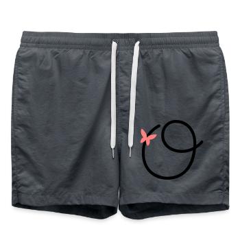 Letter O Butterfly Letter - Swim Trunks - anthracite - Front - AI Model Male 185 light (185cm)