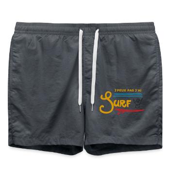 Ich kann nicht surfen - Badeshorts - Anthrazit - Vorne - AI Model Male 185 light (185cm)