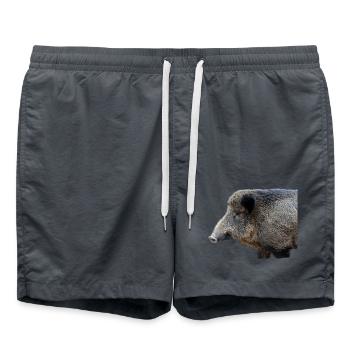 Wildschwein Wildsau Schwein Sau Schweine - Badeshorts - Anthrazit - Vorne - AI Model Male 185 light (185cm)