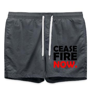 Ceasefire now - Swim Trunks - anthracite - Front - AI Model Male 185 light (185cm)