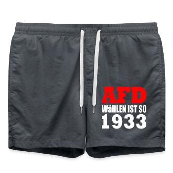 Afd wählen ist so 1933 - Badeshorts - Anthrazit - Vorne - AI Model Male 185 light (185cm)