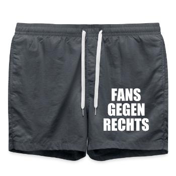fans gegen rechts - Badeshorts - Anthrazit - Vorne - AI Model Male 185 light (185cm)