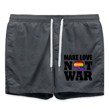Make love not war - Badeshorts - Anthrazit - Vorne - AI Model Male 185 light (185cm)