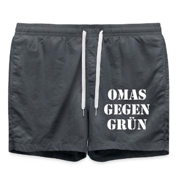 Omas gegen grün - Badeshorts - Anthrazit - Vorne - AI Model Male 185 light (185cm)
