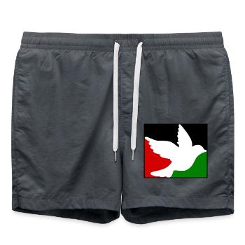 Free palestine Dove of peace - Swim Trunks - anthracite - Front - AI Model Male 185 light (185cm)