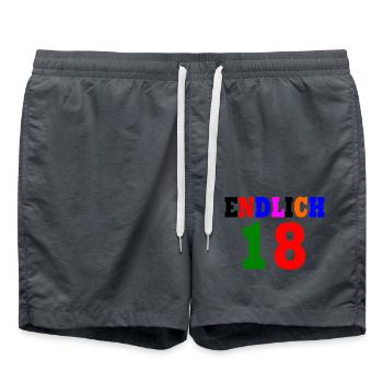 Endlich 18 - Badeshorts - Anthrazit - Vorne - AI Model Male 185 light (185cm)