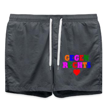 Gegen rechts - Badeshorts - Anthrazit - Vorne - AI Model Male 185 light (185cm)