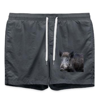 Wild boar Wild boar Pig Sow Pigs - Swim Trunks - anthracite - Front - AI Model Male 185 light (185cm)