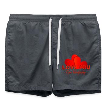 Valentine's Day Valentine - Swim Trunks - anthracite - Front - AI Model Male 185 light (185cm)