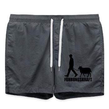 Schaf - Führungskraft - Landwirtschaft Geschenk - Badeshorts - Anthrazit - Vorne - AI Model Male 185 light (185cm)