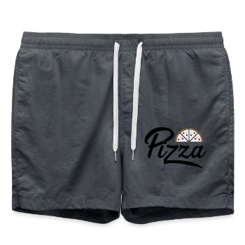 Pizza - Badeshorts - Anthrazit - Vorne - AI Model Male 185 light (185cm)