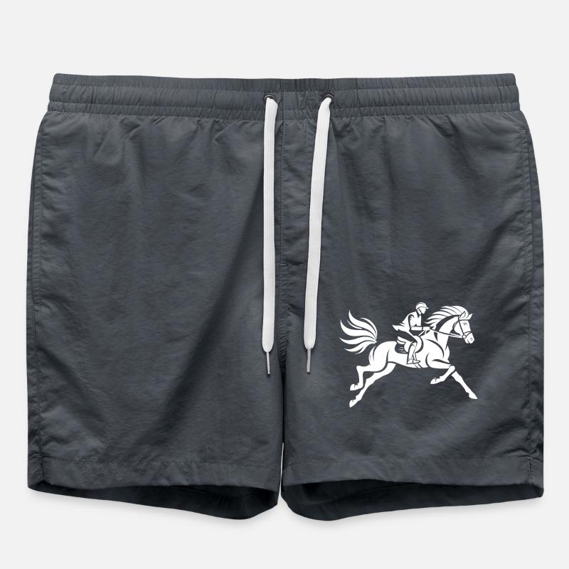 Cavalier et cheval - Short de bain - charbon