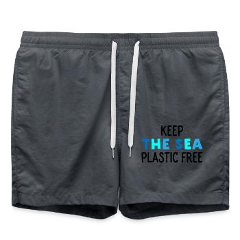 Environmental protection in the sea - Swim Trunks - anthracite - Front - AI Model Male 185 light (185cm)