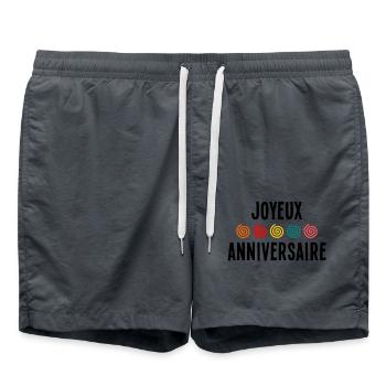 HAPPY BIRTHDAY. HAPPY BIRTHDAY. ANNIVERSARY. - Swim Trunks - anthracite - Front - AI Model Male 185 light (185cm)