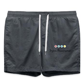 ALLES GUTE ZUM GEBURTSTAG. ALLES GUTE ZUM GEBURTSTAG. JAHRESTAG. - Badeshorts - Anthrazit - Vorne - AI Model Male 185 light (185cm)