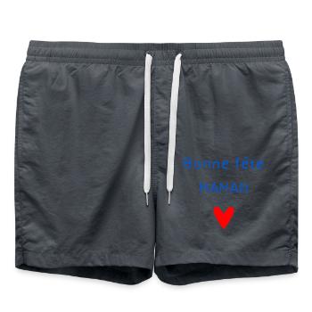 OMA. MUTTERTAG. ALLES GUTE ZUM OMA-TAG. ICH LIEBE DICH - Badeshorts - Anthrazit - Vorne - AI Model Male 185 light (185cm)