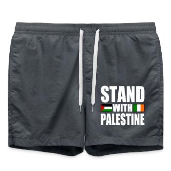 Stand with palestine - Badeshorts - Anthrazit - Vorne - AI Model Male 185 light (185cm)