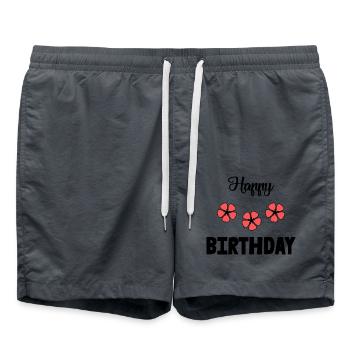 ALLES GUTE ZUM GEBURTSTAG. ALLES GUTE ZUM GEBURTSTAG. JAHRESTAG. - Badeshorts - Anthrazit - Vorne - AI Model Male 185 light (185cm)