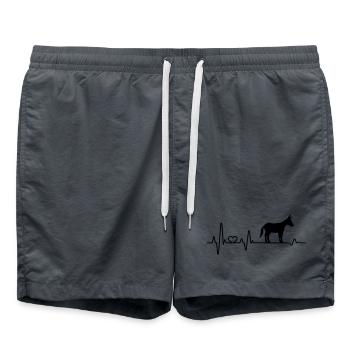 Esel Herzschlag Muli Maultier Bauernhof Landwirt - Badeshorts - Anthrazit - Vorne - AI Model Male 185 light (185cm)
