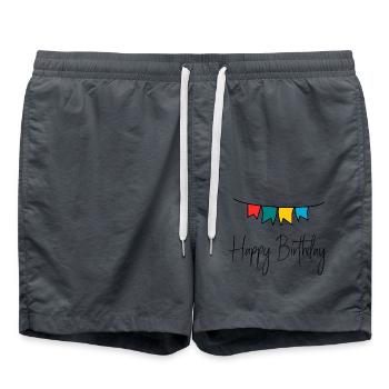 HAPPY BIRTHDAY. HAPPY BIRTHDAY. ANNIVERSARY. - Swim Trunks - anthracite - Front - AI Model Male 185 light (185cm)