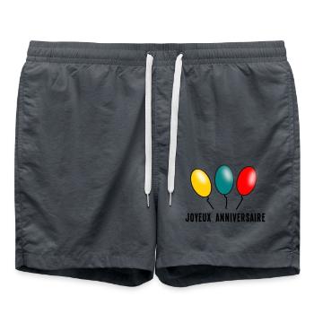 ALLES GUTE ZUM GEBURTSTAG. ALLES GUTE ZUM GEBURTSTAG. JAHRESTAG. - Badeshorts - Anthrazit - Vorne - AI Model Male 185 light (185cm)