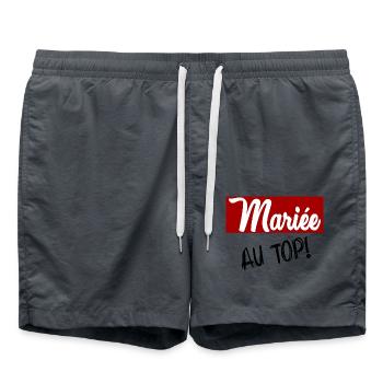 MARIEE. FUTURE MARIEE. EVJF - Short de bain - charbon - Devant - AI Model Male 185 light (185cm)