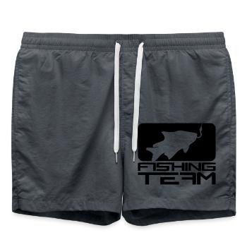 black fishing team sport logo caught fish ang - Swim Trunks - anthracite - Front - AI Model Male 185 light (185cm)