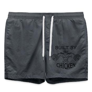 Built by chicken Hantel Fitnesstudio - Badeshorts - Anthrazit - Vorne - AI Model Male 185 light (185cm)