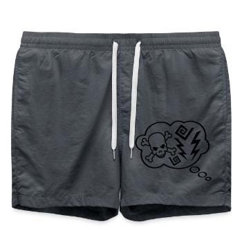 Think Bubble Angry - Swim Trunks - anthracite - Front - AI Model Male 185 light (185cm)