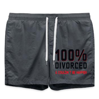Happy divorced, divorce - Swim Trunks - anthracite - Front - AI Model Male 185 light (185cm)