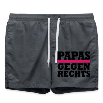 Papas gegen rechts - Badeshorts - Anthrazit - Vorne - AI Model Male 185 light (185cm)