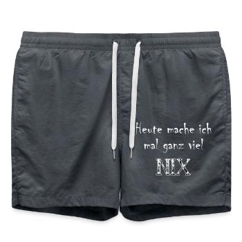 Lustiger Spruch: Heute mache ich mal ganz viel nix - Badeshorts - Anthrazit - Vorne - AI Model Male 185 light (185cm)